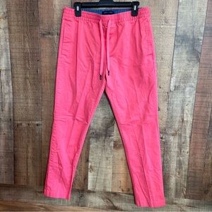 TOMMY HILFIGER WOMENS PANTS DRAWSTRING WITH POCKETS STRAIGHT LEG PINK SZ S/P